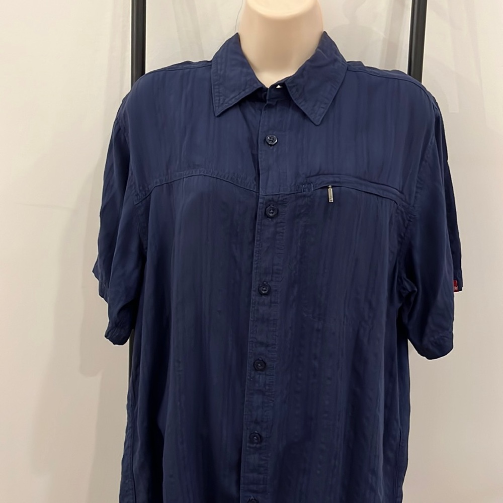 The North Face Casual Shirt Short Sleeve Mens 100% Cotton Blue Size M